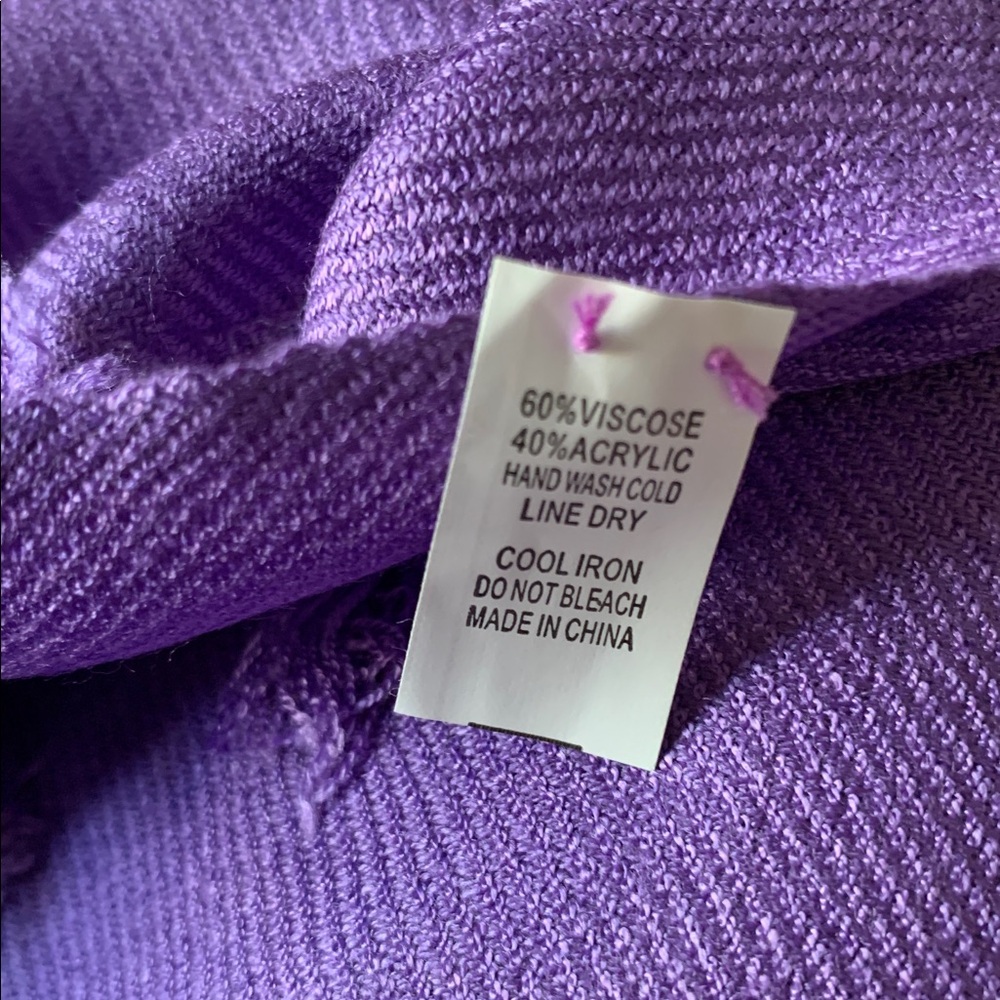 Purple Lavender Pashmina Scarf Shawl New Unused - Picture 3 of 3